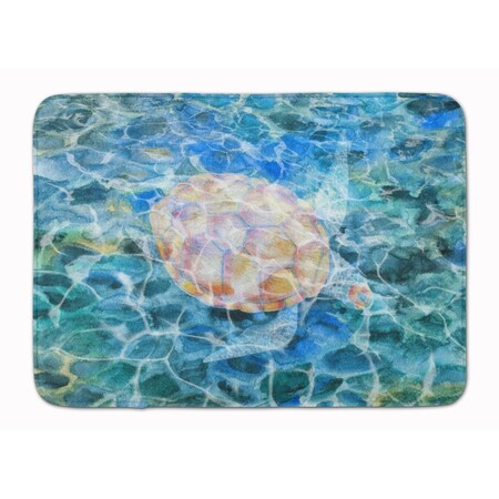 Jensendistributionservices Sea Turtle Under Water Machine Washable Memory Foam Mat MI2552459
